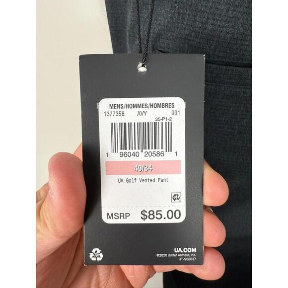 NWT Under Armour Vented Pants Gray Golf Straight Leg Loose Mens 40x34 - Picture 4 of 5